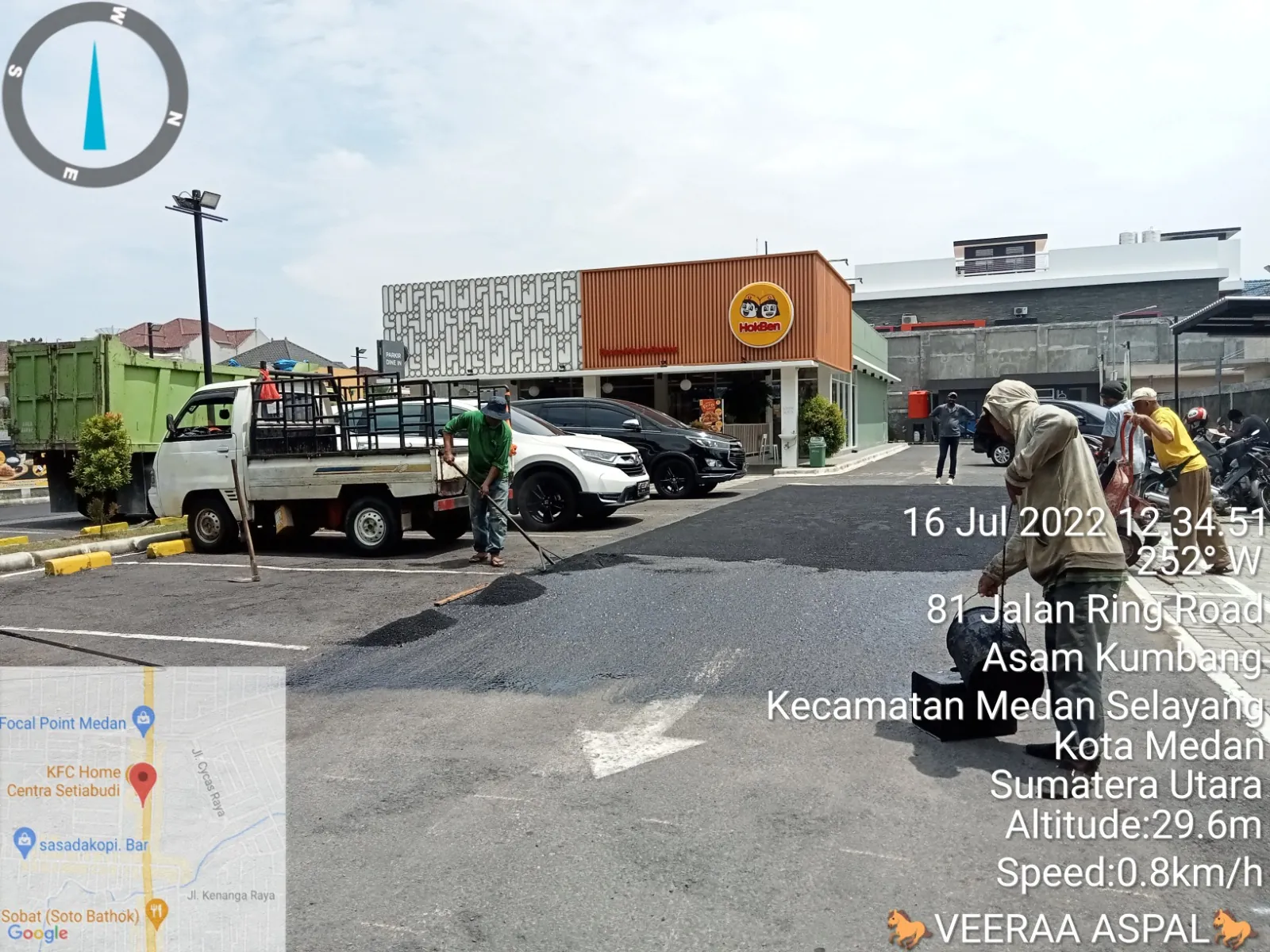 Dokumentasi pekerjaan pengaspalan proyek 55